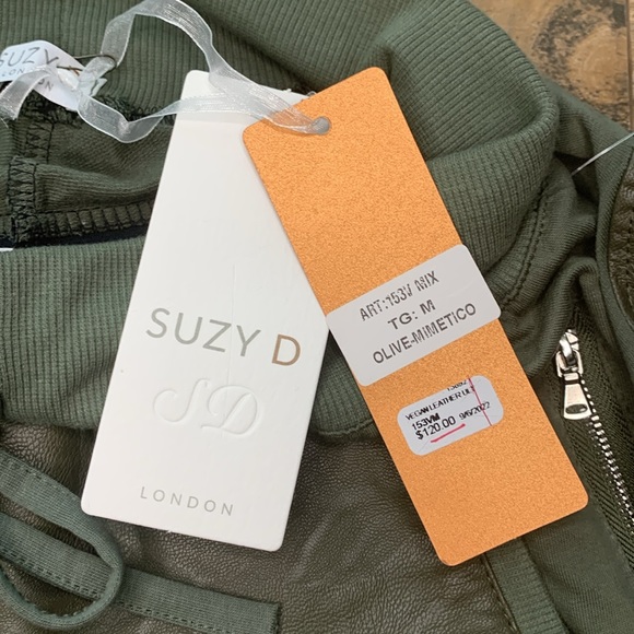 Suzy D Vegan Leather Ultimate Joggers Olive Size Medium - Picture 4 of 8